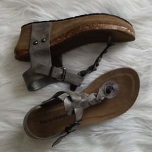 Pierre Dumas Pewter Chantal Sandal
